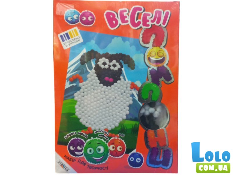 Набор для творчества Веселые помпоны - овечка, Strateg