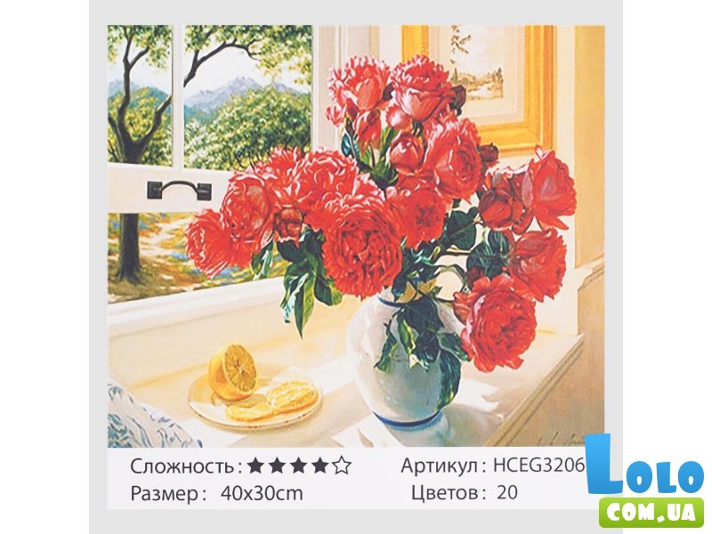 Картина по номерам Красные розы, TK Group (40х30 см)