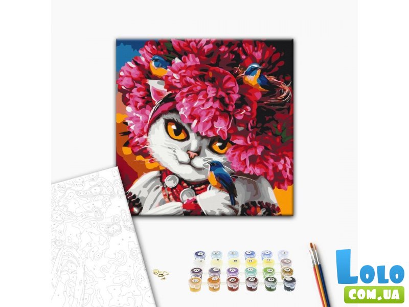 Картина по номерам Цветущая кошка ©Марианна Пащук, Brushme (50х60 см)