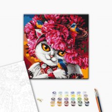 Картина по номерам Цветущая кошка ©Марианна Пащук, Brushme (50х60 см)