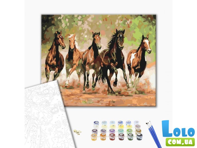 Картина по номерам Табун лошадей, Brushme (40х50 см)