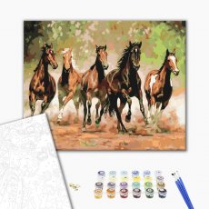 Картина по номерам Табун лошадей, Brushme (40х50 см)