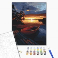 Картина по номерам Красивый закат на озере, Brushme (40х50 см)