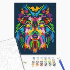 Картина по номерам Радужный волк, Brushme (40х50 см)
