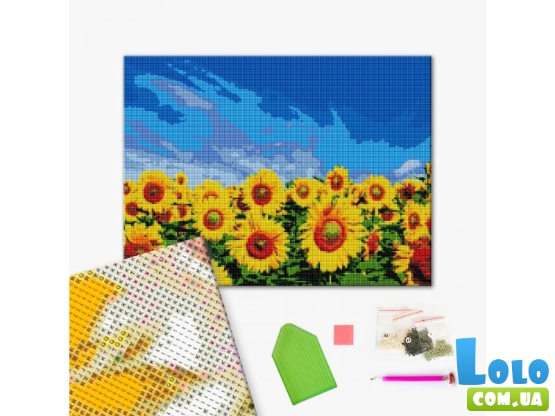 Алмазная мозаика Поле подсолнухов, Brushme (40x50 см)