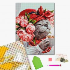 Алмазная мозаика Кошка хозяйка ©Марианна Пащук, Brushme (40x50 см)