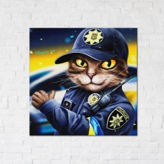 Постер Котик полицейский ©Марианна Пащук, Brushme (30х30 см)