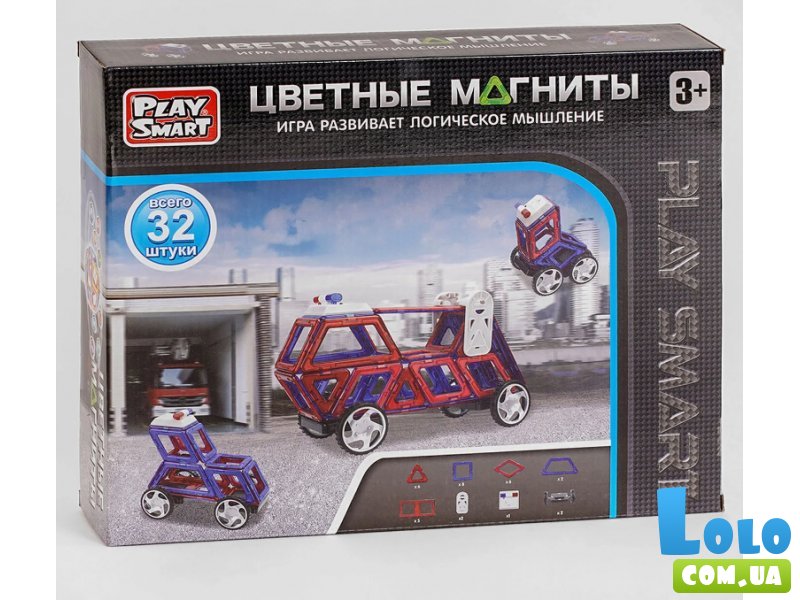 Конструктор магнитный, Play Smart (2486), 32 дет.