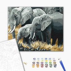 Картина по номерам Семья слонов, Brushme (40х50 см)