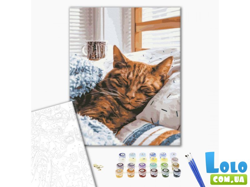 Картина по номерам Утренняя кошка, Brushme (40х50 см)