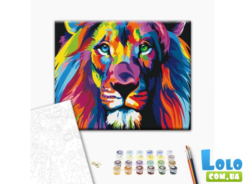 Картина по номерам Радужный лев, Brushme (40х50 см)