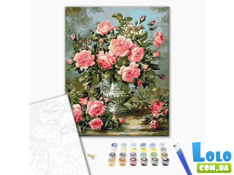 Картина по номерам Букет пионовидных роз, Brushme (40х50 см)