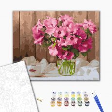 Картина по номерам Розовые петунии на столе, Brushme (40х50 см)