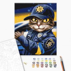 Картина по номерам Котик полицейский ©Марианна Пащук, Brushme (40х50 см)