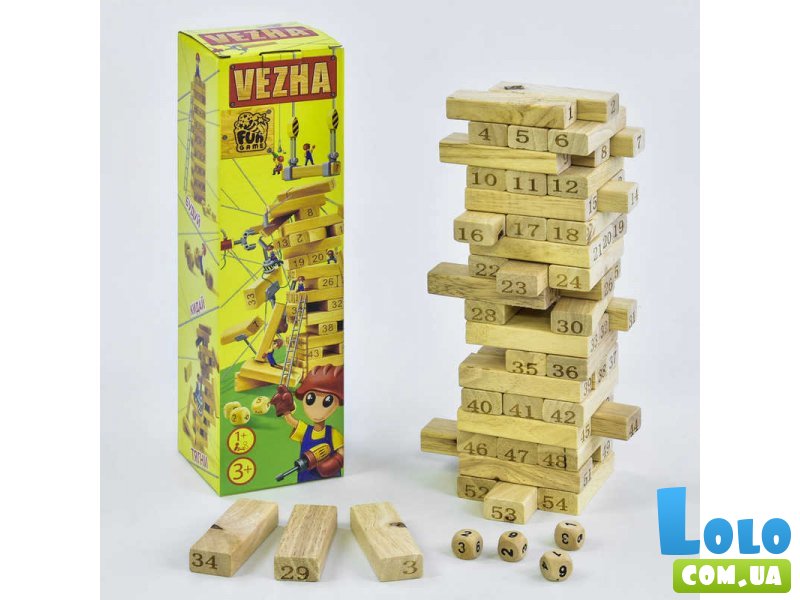 Развивающая деревянная настольная игра Vezha, Fun Game