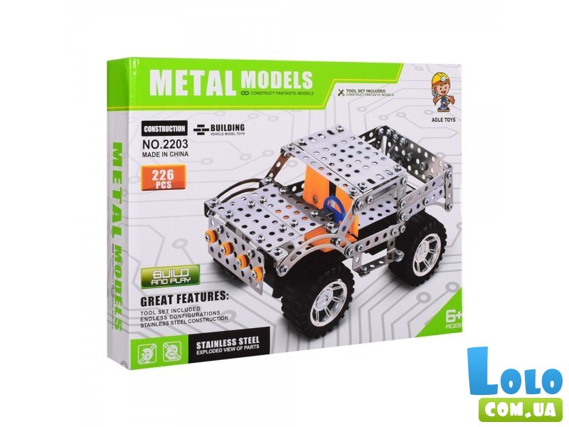 Конструктор металлический Машинка (2203), 226 дет.