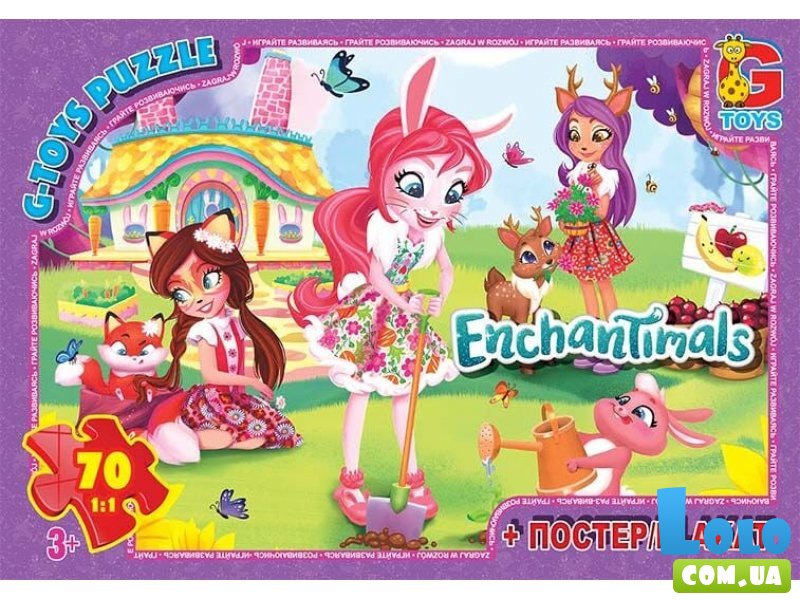 Пазлы Enchantimals, G-Toys, 70 эл.