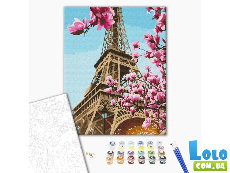 Картина по номерам Сакура в Париже, Brushme (40х50 см)