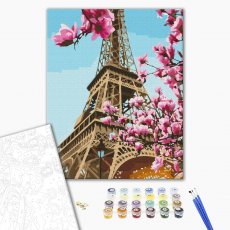 Картина по номерам Сакура в Париже, Brushme (40х50 см)
