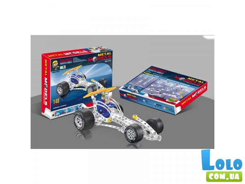 Конструктор металлический Гоночная машина (3116), 149 дет.