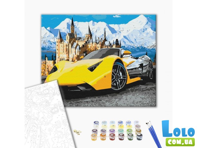 Картина по номерам Lamborghini у замка, Brushme (40х50 см)