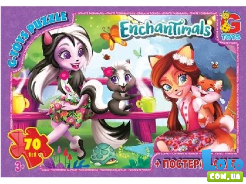 Пазлы Enchantimals, G-Toys, 70 эл.