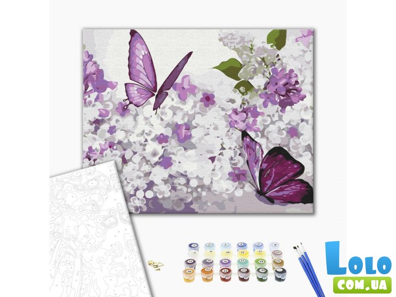 Картина по номерам Сиреневые бабочки, Brushme (40х50 см)
