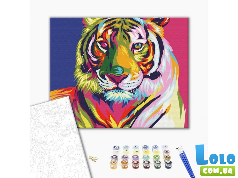 Картина по номерам Тигр в стиле поп арт, Brushme (40х50 см)