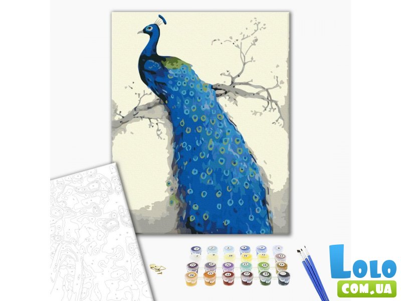 Картина по номерам Голубая пава, Brushme (40х50 см)