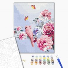 Картина по номерам Попугай в цветах, Brushme (40х50 см)