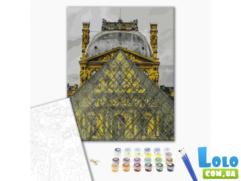 Картина по номерам Пирамида Лувра, Brushme (40х50 см)