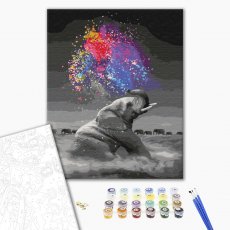 Картина по номерам Слон с яркими красками, Brushme (40х50 см)