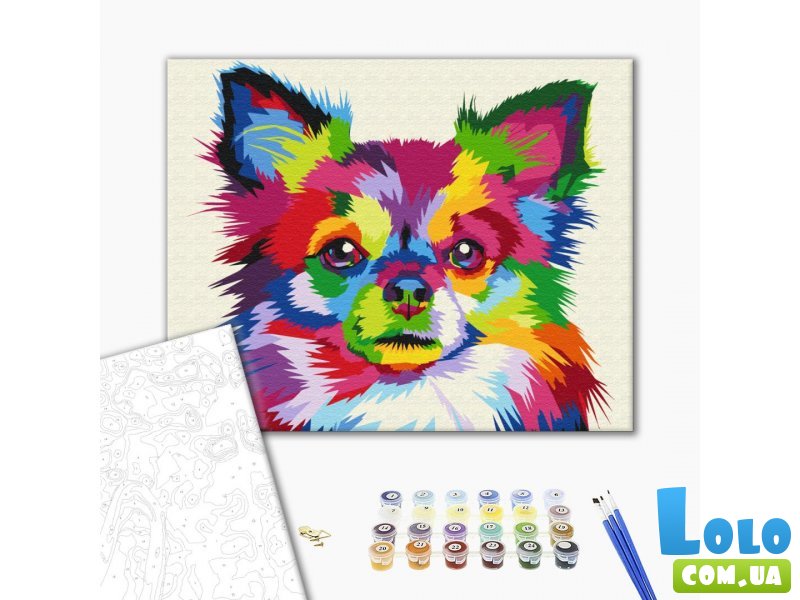 Картина по номерам Разноцветная собачка, Brushme (40х50 см)