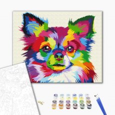 Картина по номерам Разноцветная собачка, Brushme (40х50 см)