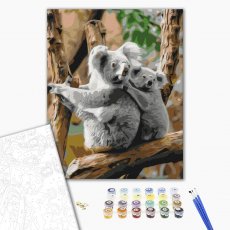 Картина по номерам Семья коал, Brushme (40х50 см)