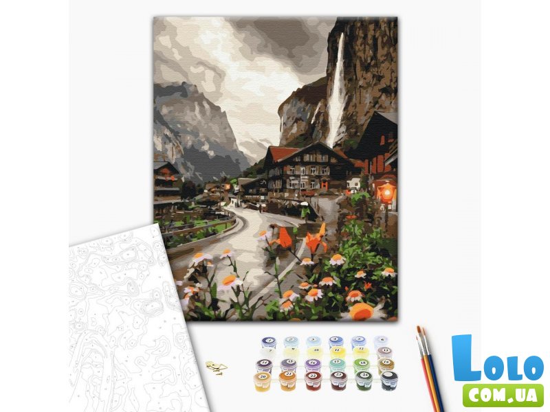 Картина по номерам Поселок в Швейцарии, Brushme (40х50 см)