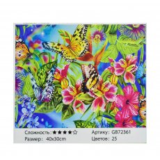 Алмазная мозаика Бабочки на цветах, TK Group (40х30 см)