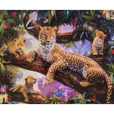 Алмазная мозаика Семейство леопардов, TK Group (40х30 см)
