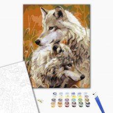 Картина по номерам Пара степных волков, Brushme (40х50 см)