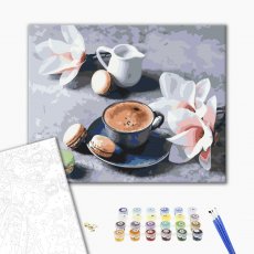 Картина по номерам Кофе и магнолии, Brushme (40х50 см)