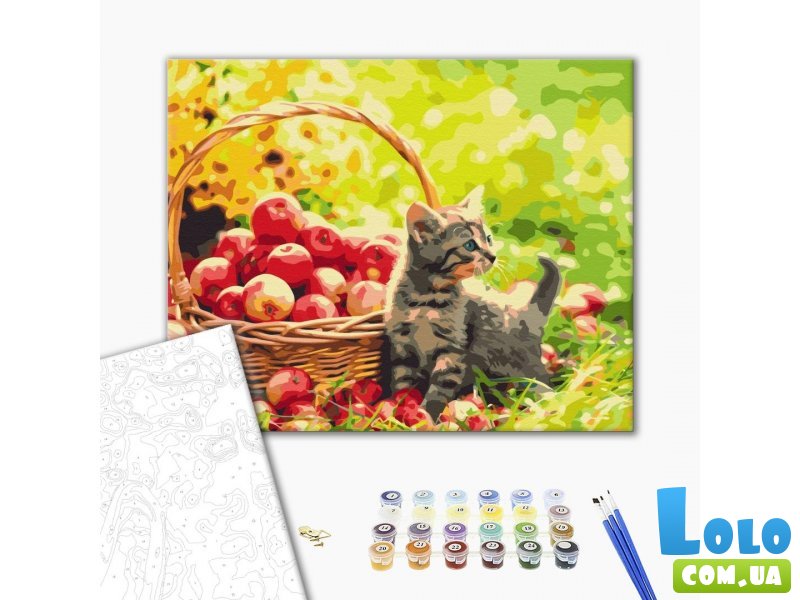 Картина по номерам Яблочный котик, Brushme (40х50 см)