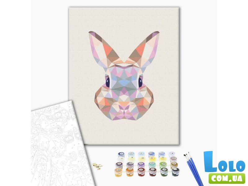 Картина по номерам Кролик в мозаике, Brushme (40х50 см)