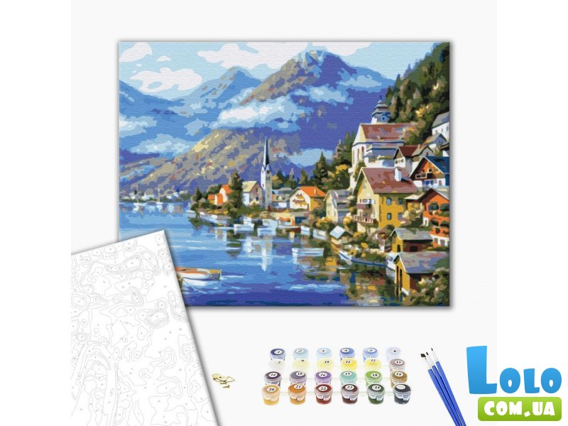 Картина по номерам Деревня у подножья горы, Brushme (40х50 см)