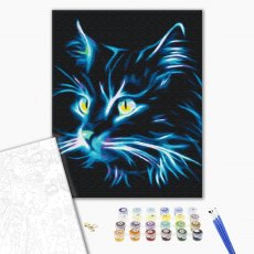 Картина по номерам Неоновый кот, Brushme (40х50 см)