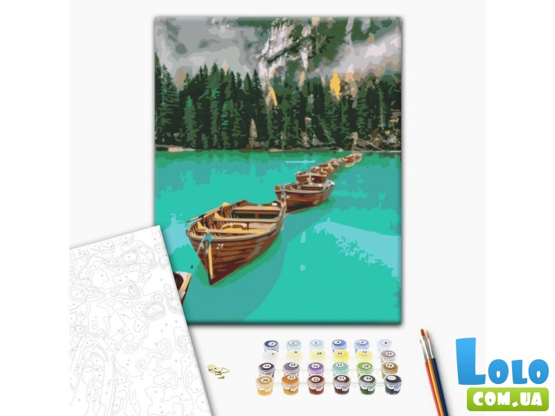 Картина по номерам Лодки в цепочке, Brushme (40х50 см)