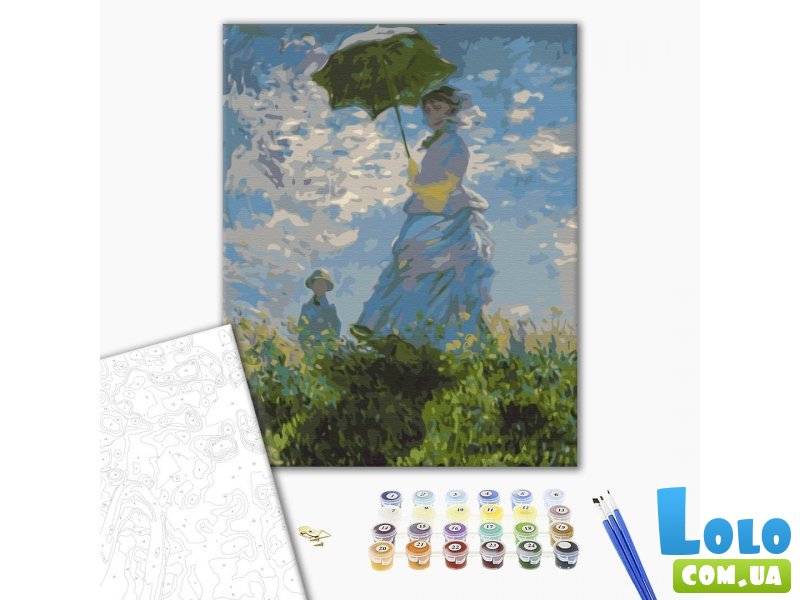 Картина по номерам Женщина с зонтиком. Клод Моне, Brushme (40х50 см)