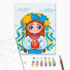 Картина по номерам Маленькая украиночка ©Ольга Бородай, Brushme (40х50 см)