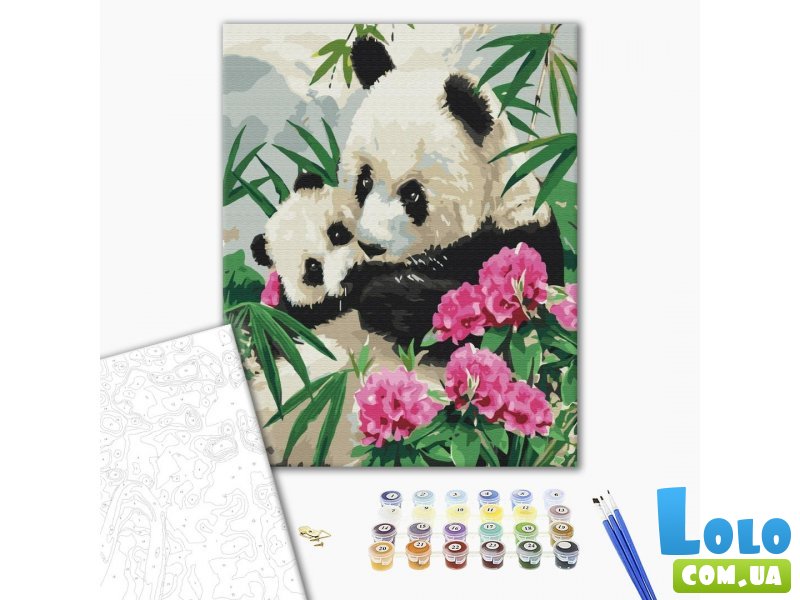 Картина по номерам Мама панда с детенышем, Brushme (40х50 см)