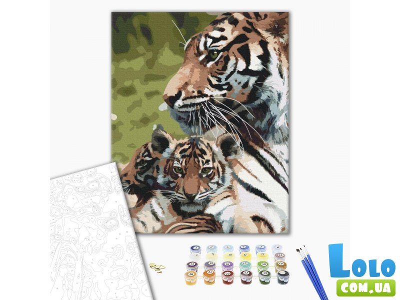 Картина по номерам Семейство тигров, Brushme (40х50 см)