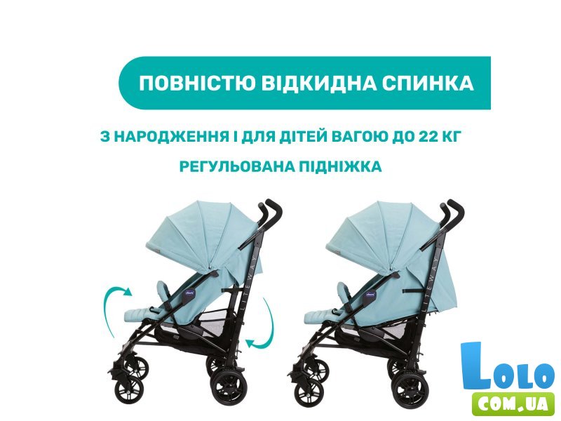Прогулочная коляска Lite Way 4 Stroller, Chicco (голубая)